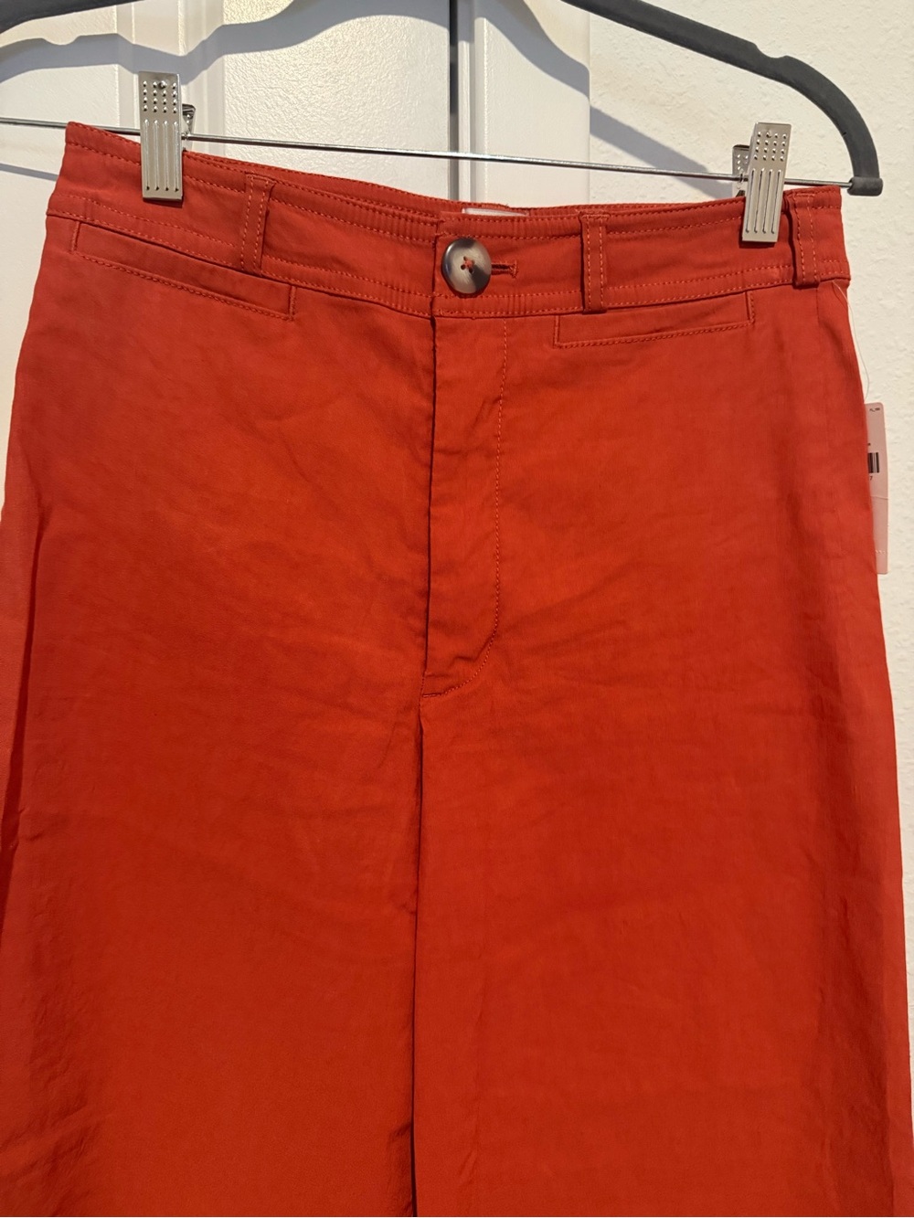 Maeve Wide-Leg High-Rise Pants in Rust Orange - Picture 6 of 8